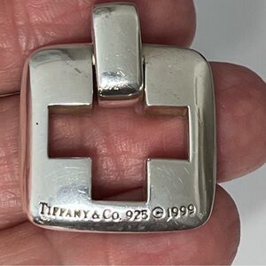 Tiffany & Co Roman Stencil Cross Cutout Pendant Large 1999 925 Sterling Silver